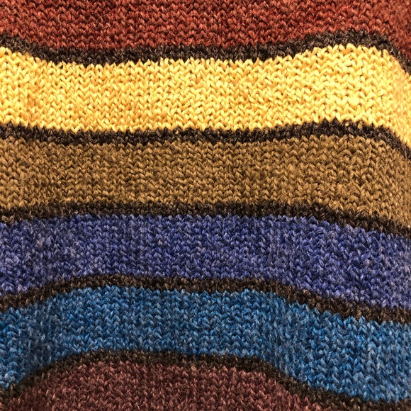 In Knit Striped Hand Knit Turtleneck Sweater - Picture 3 of 12